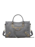 gambar-depan-Balenciaga-Metallic-Edge-Small-City-Grey-Gold-Hardware