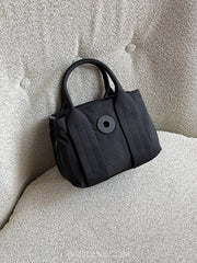 gambar-depan-Bimba-Y-Lola-Small-Black-Nylon-Tote-Bag-with-Silver-Hardware-balilene
