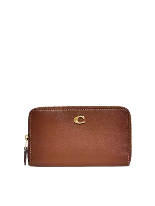 Coach Accordion Medium Zip Wallet Saddel