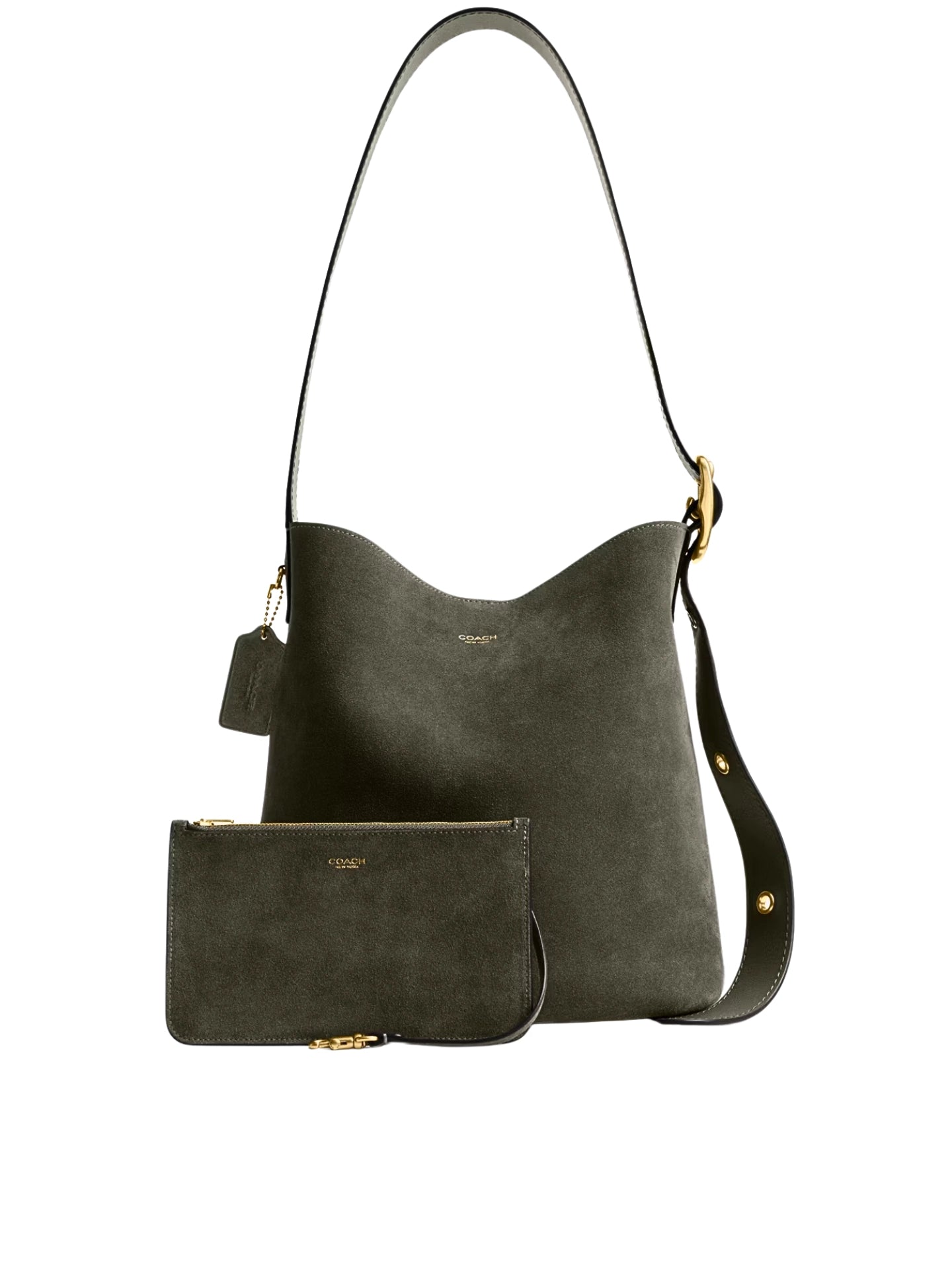 gambar-depan-Coach-Bleecker-Bucket-Bag-Suede-Olive