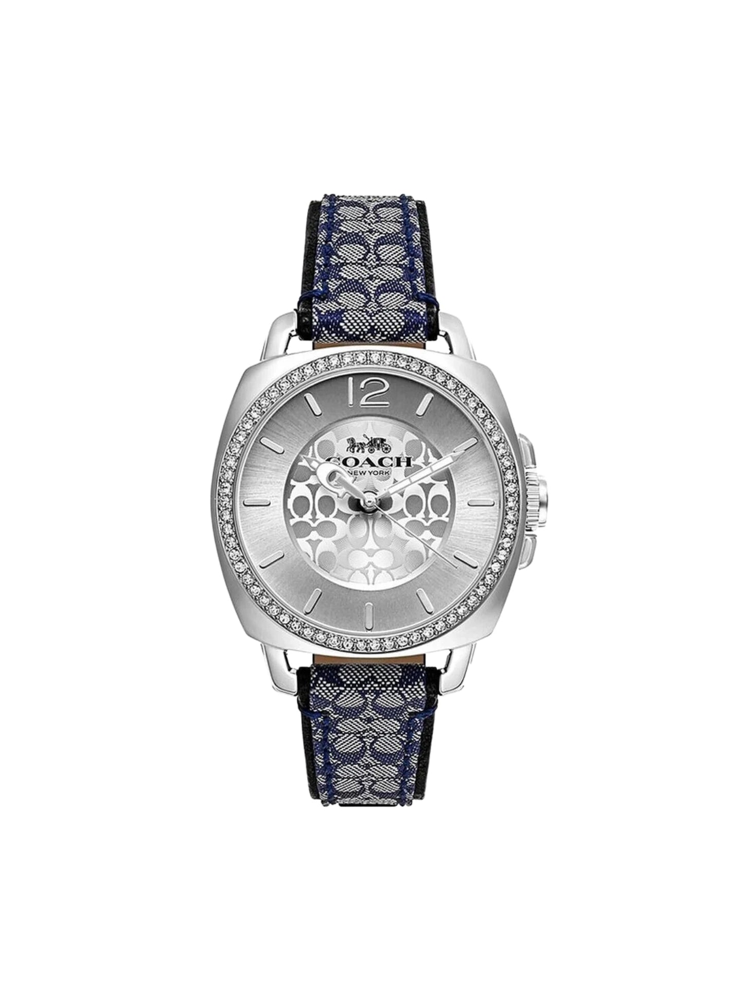 gambar-depan-Coach-Boyfriends-Blue-Monogram-Fabric-Strap-WatchWEBP