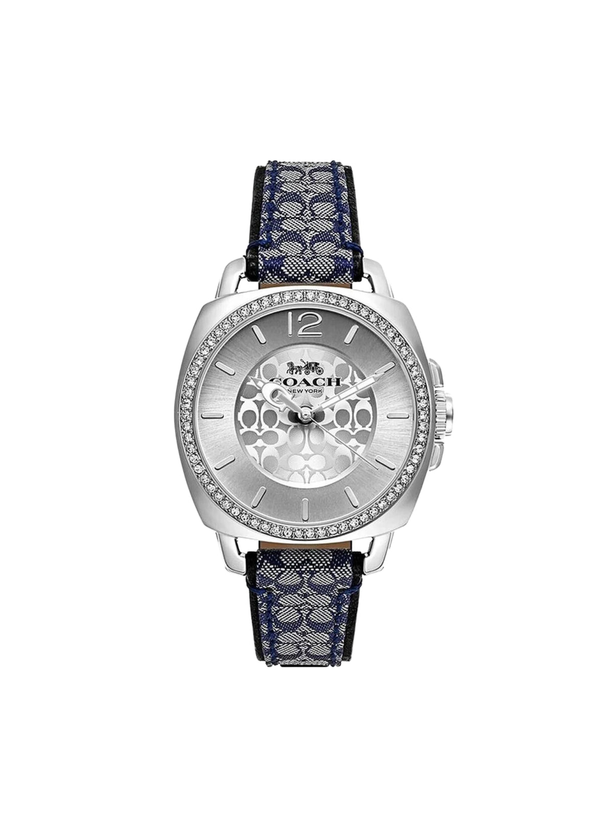 gambar-depan-Coach-Boyfriends-Blue-Monogram-Fabric-Strap-WatchWEBP