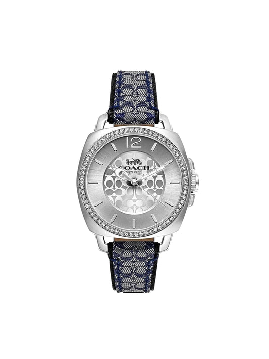 gambar-depan-Coach-Boyfriends-Blue-Monogram-Fabric-Strap-WatchWEBP