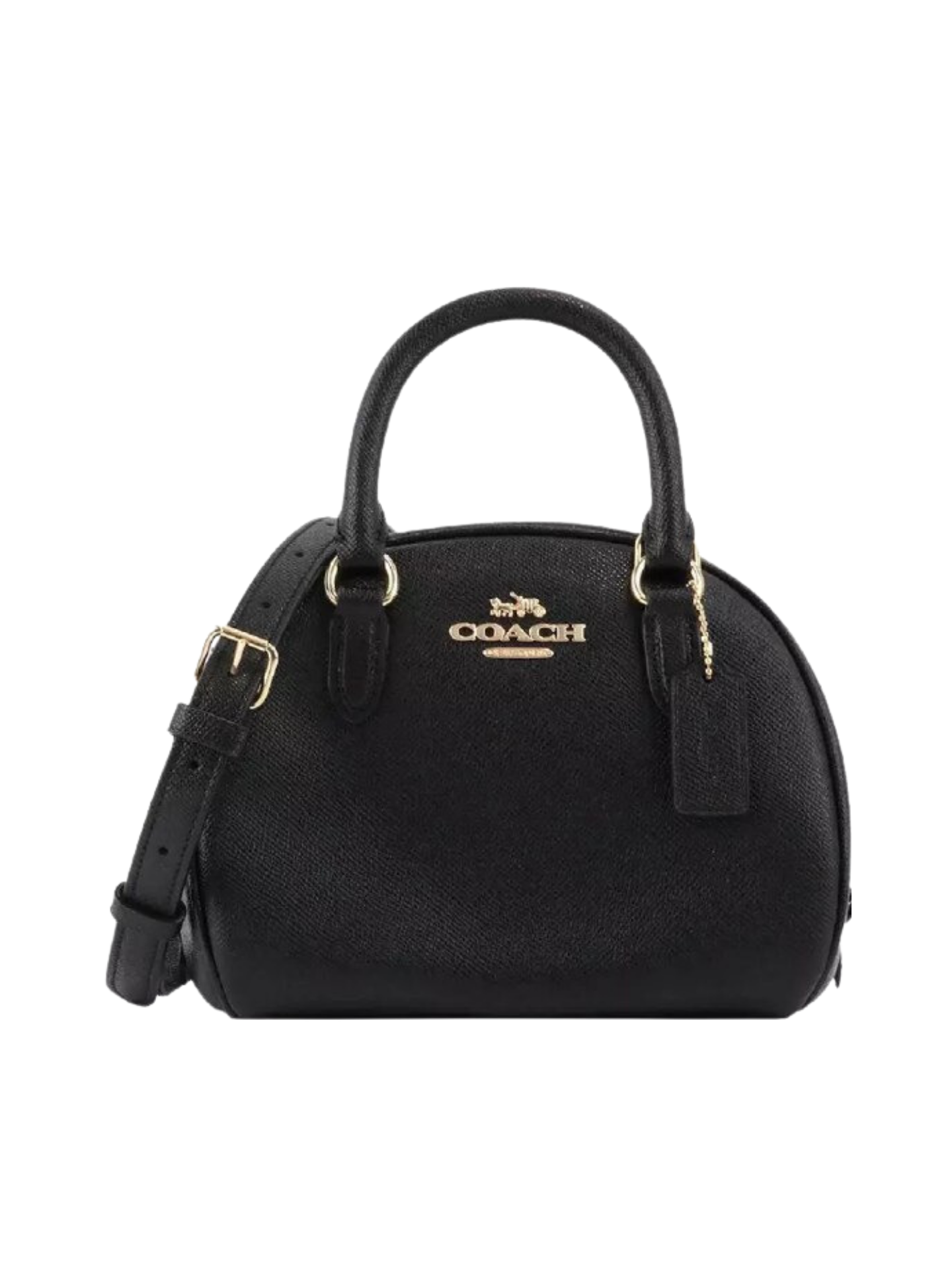 gambar-depan-Coach-CA202-Sydney-Satchel-in-Pabble-Leather-Black