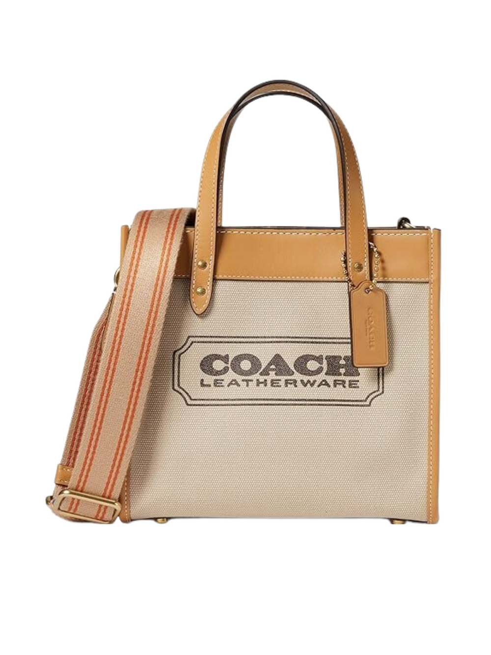 Coach Field 22 Tote in Canvas Natural / Tan Multi – Balilene Coach Field 22 Tote in Canvas Natural / Tan Multi – Balilene