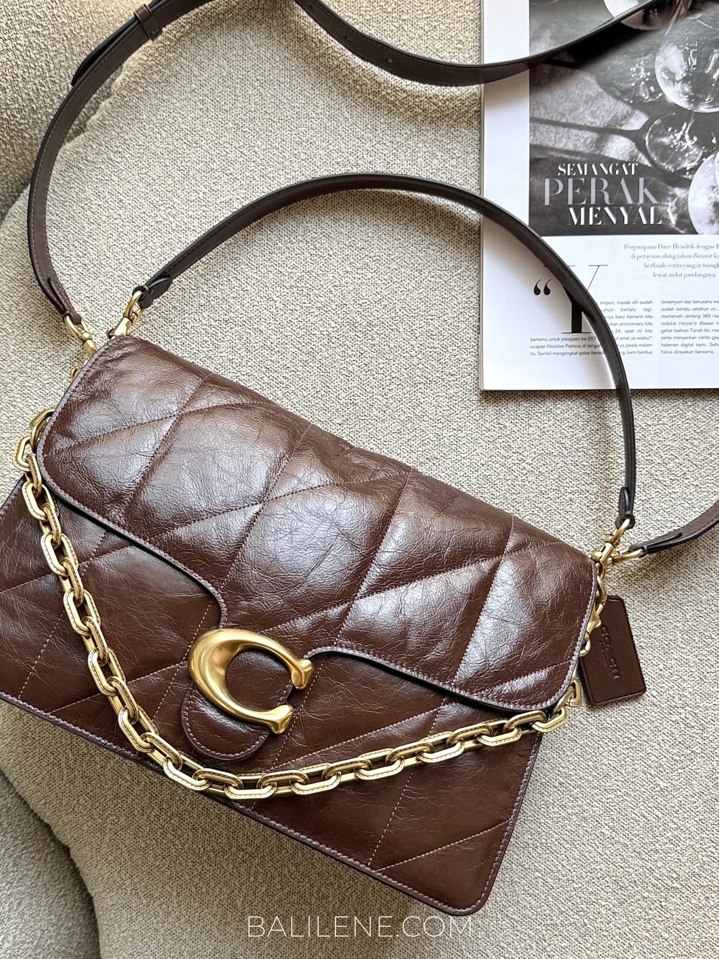 gambar-depan-Coach-Chain-Tabby-Shoulder-Bag-35-With-Quilting-Maple-balilene