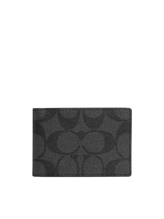 gambar-depan-Coach-Compact-Billfold-Wallet-In-Signature-Canvas-CharcoalBlackWEBP