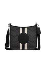 Coach Dempsey File Bag In Signature Jacquard With Stripe And Coach Patch Smoke Black