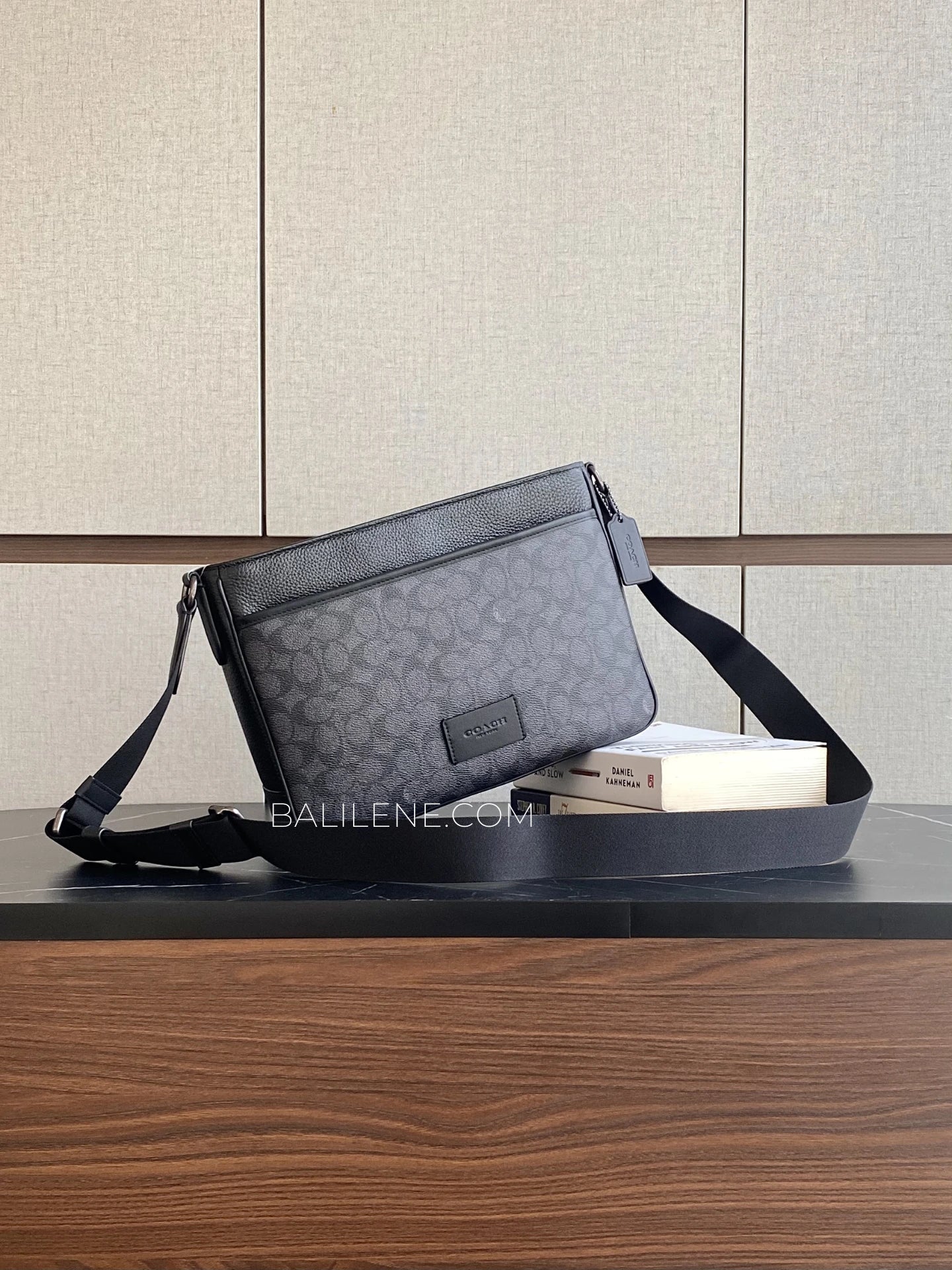 gambar-depan-Coach-District-Crossbody-Bag-In-Signature-Canvas-Charcoal-Black-balilene