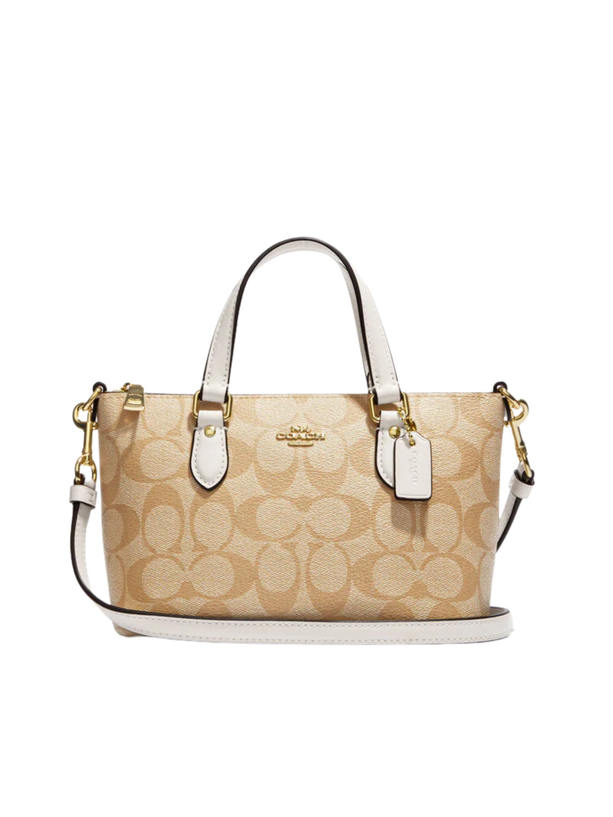 gambar-depan-Coach-Gallery-Mini-crossbody-signature-canvas-light-khaki-chalk