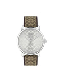 gambar-depan-Coach-Grand-Silver-Dial-Watch-Signature-Brown-Strap