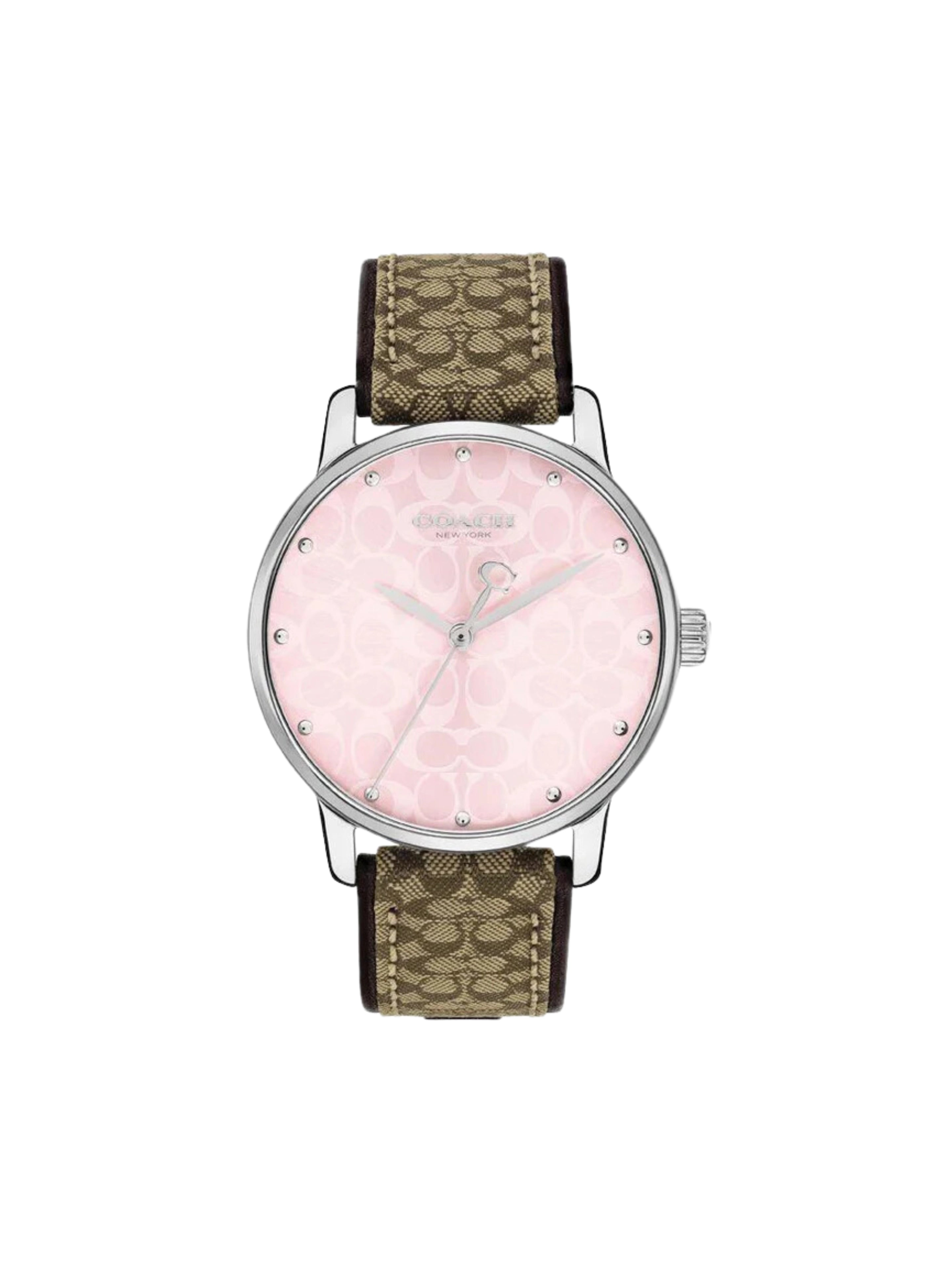 gambar-depan-Coach-Grand-Women_s-Pink-Dial-Brown-Logo-Strap-Watch