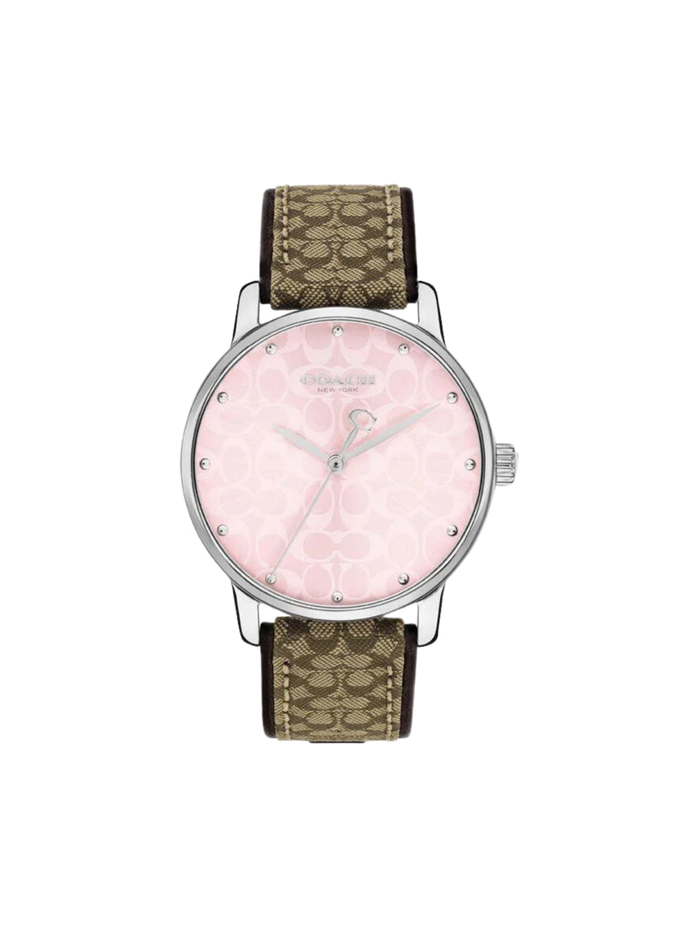gambar-depan-Coach-Grand-Women_s-Pink-Dial-Brown-Logo-Strap-Watch