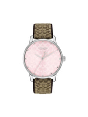 gambar-depan-Coach-Grand-Women_s-Pink-Dial-Brown-Logo-Strap-Watch