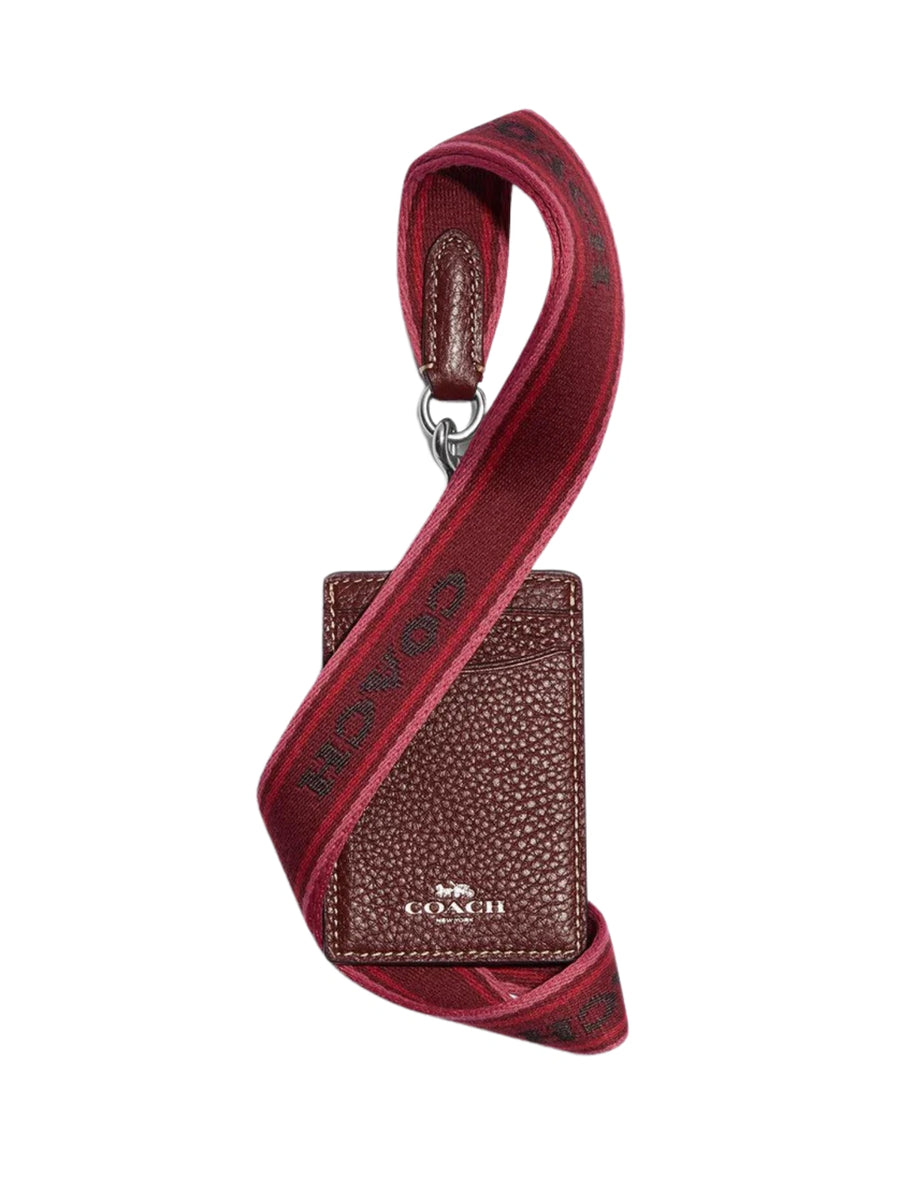 Coach ID Lanyard Leather Wine Multi – Balilene