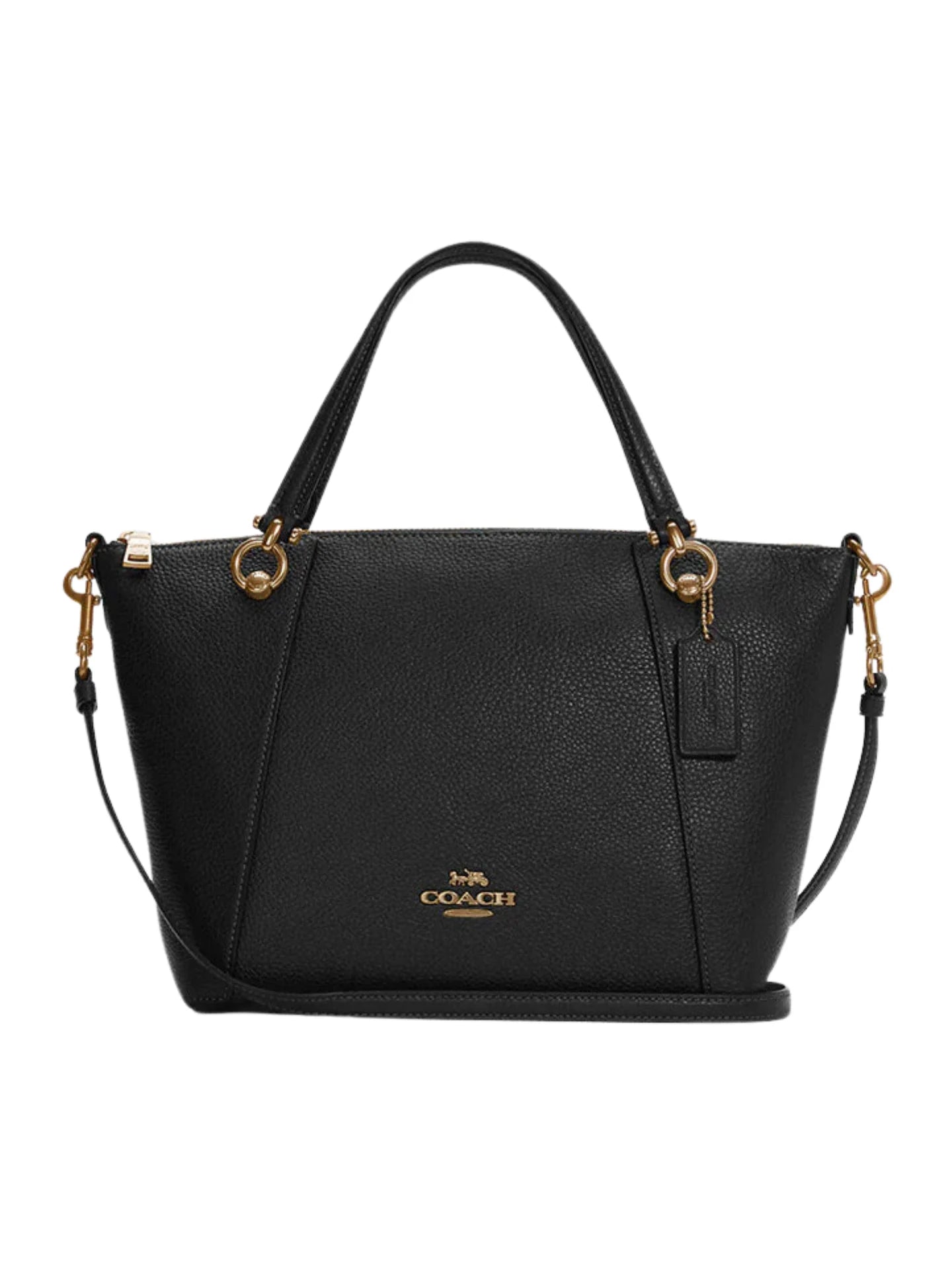 gambar-depan-Coach-Kacey-Leather-Satchel-Bag-Black