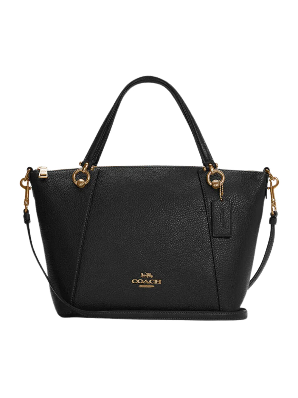 gambar-depan-Coach-Kacey-Leather-Satchel-Bag-Black