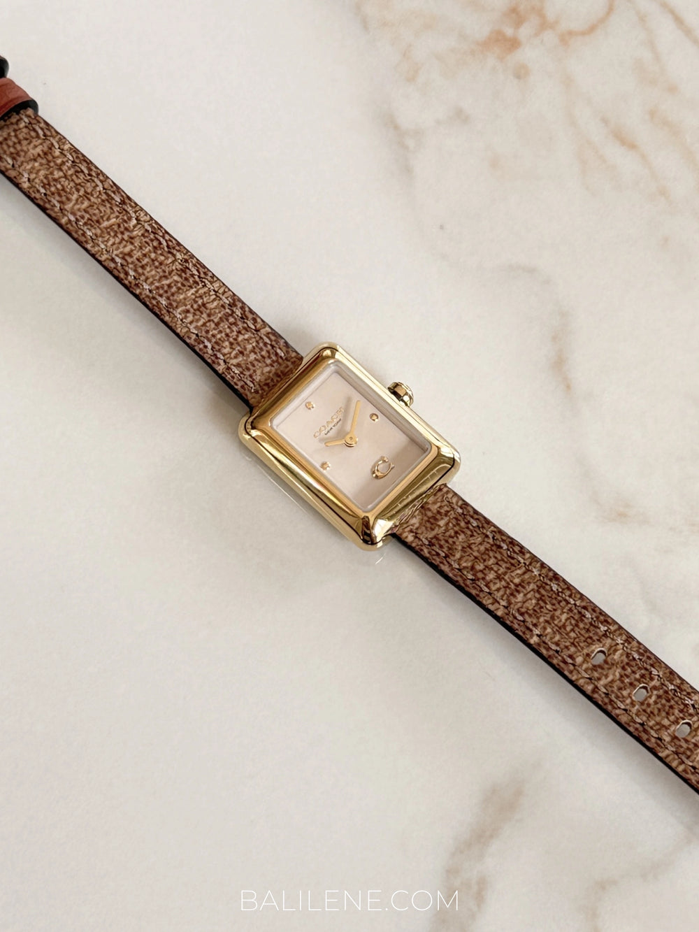 gambar-depan-Coach-Mara-White-Dial-Canvas-Strap-Watch-Brown-balilene