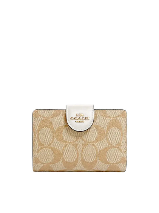gambar-depan-Coach-Medium-Corner-Zip-Wallet-In-Signature-Canvas-Light-KhakiChalkWEBP