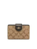 gambar-depan-Coach-Medium-Corner-Zip-Wallet-In-Signature-Khaki-BlackWEBP