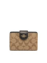 gambar-depan-Coach-Medium-Corner-Zip-Wallet-In-Signature-Khaki-BlackWEBP