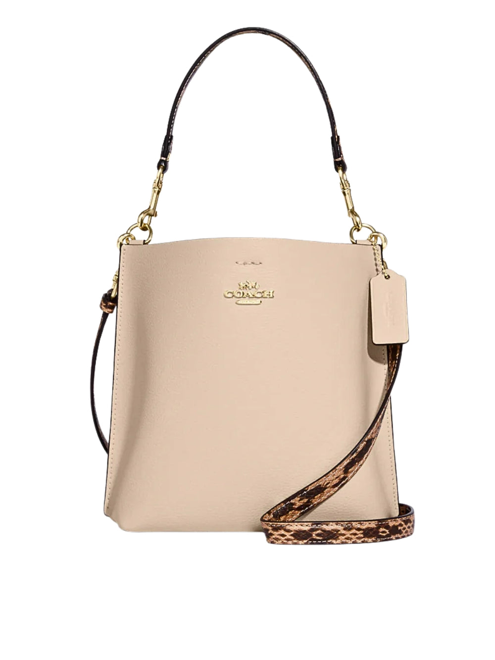 gambar-depan-Coach-Mollie-Bucket-Bag-22-Snake-Embossed-Leather-Ivory-Multi