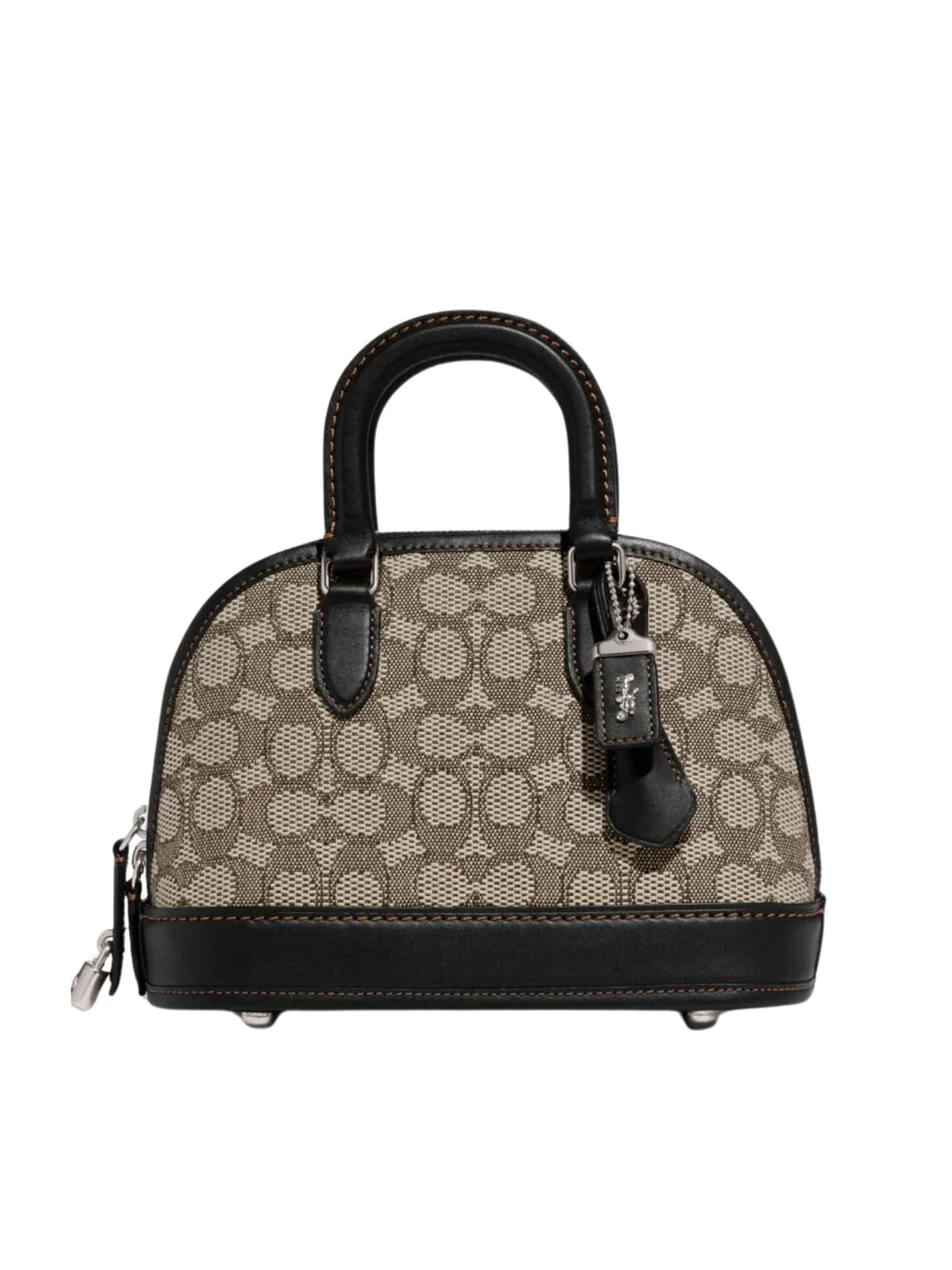 gambar-depan-Coach-Ravel-Bag-24-In-Signature-Textile-Jacquard-Cocoa-Black