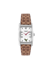 gambar-depan-Coach-Reese-Quartz-Watch-24mm-Khaki-With-Interchangeable-Pink-Striped-Leather-Strap