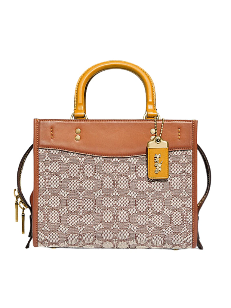 gambar-depan-Coach-Rogue-25-In-Signature-Textile-Jacquard-Cocoa-Burnished-Amber