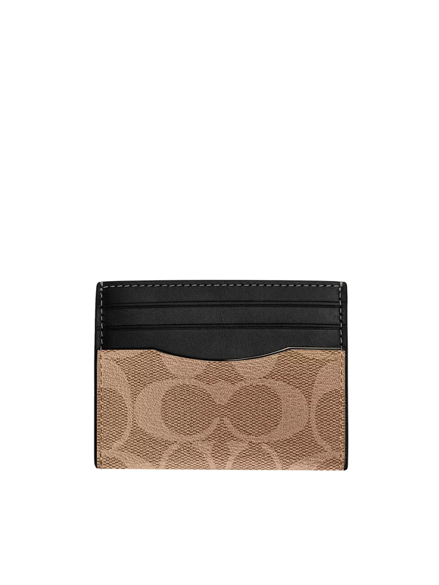 Coach Slim ID Card Case Signature Canvas Tan – Balilene