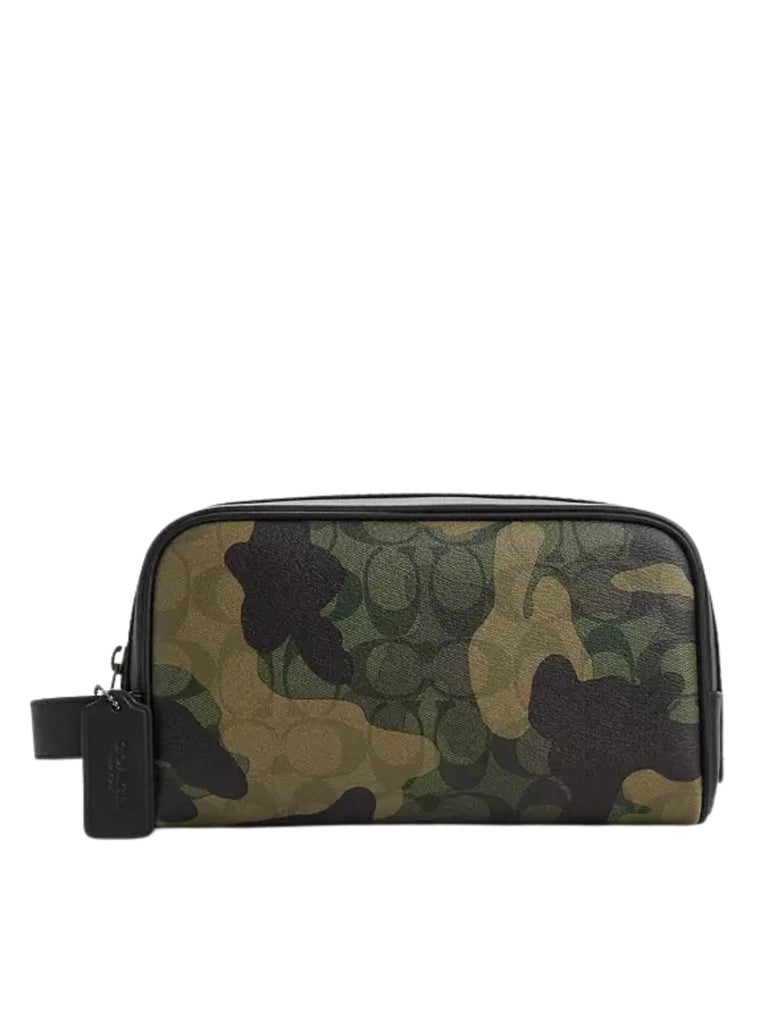 Coach Small Travel Kit In Signature Camo Green Multi Balilene