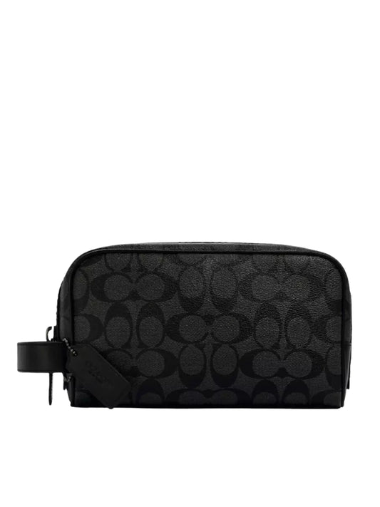 gambar-depan-Coach-Small-Travel-Kit-In-Signature-Canvas-Charcoal-Black