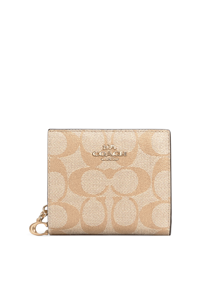 gambar-depan-Coach-Snap-Wallet-In-Signature-Canvas-Khaki-Saddle