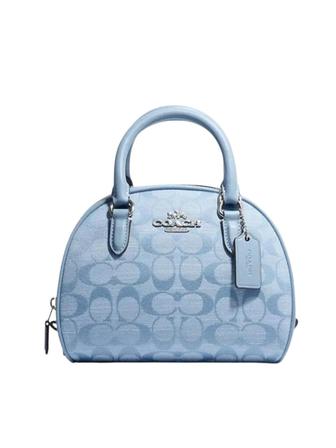 【未使用級】COACH handbag Signature light blue Coach Sydney Satchel In Signature Chambray Cornflower Multi – Balilene