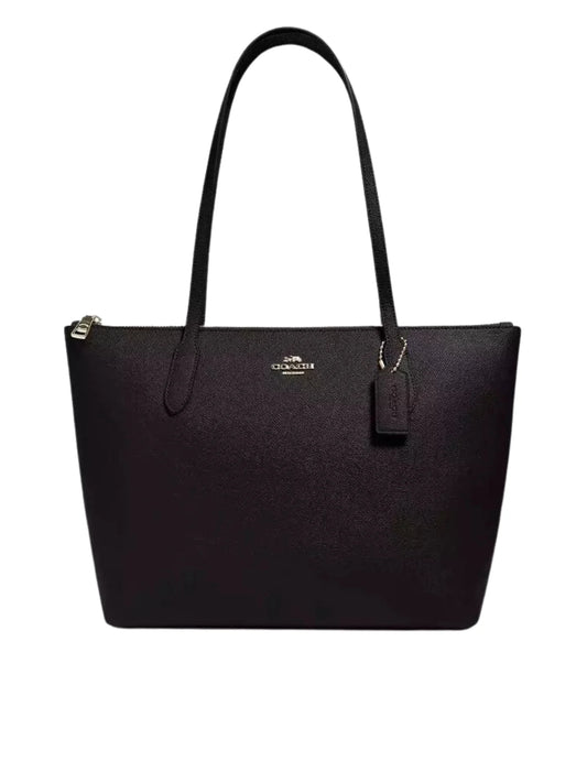 gambar-depan-Coach-Top-Zip-Tote-Black