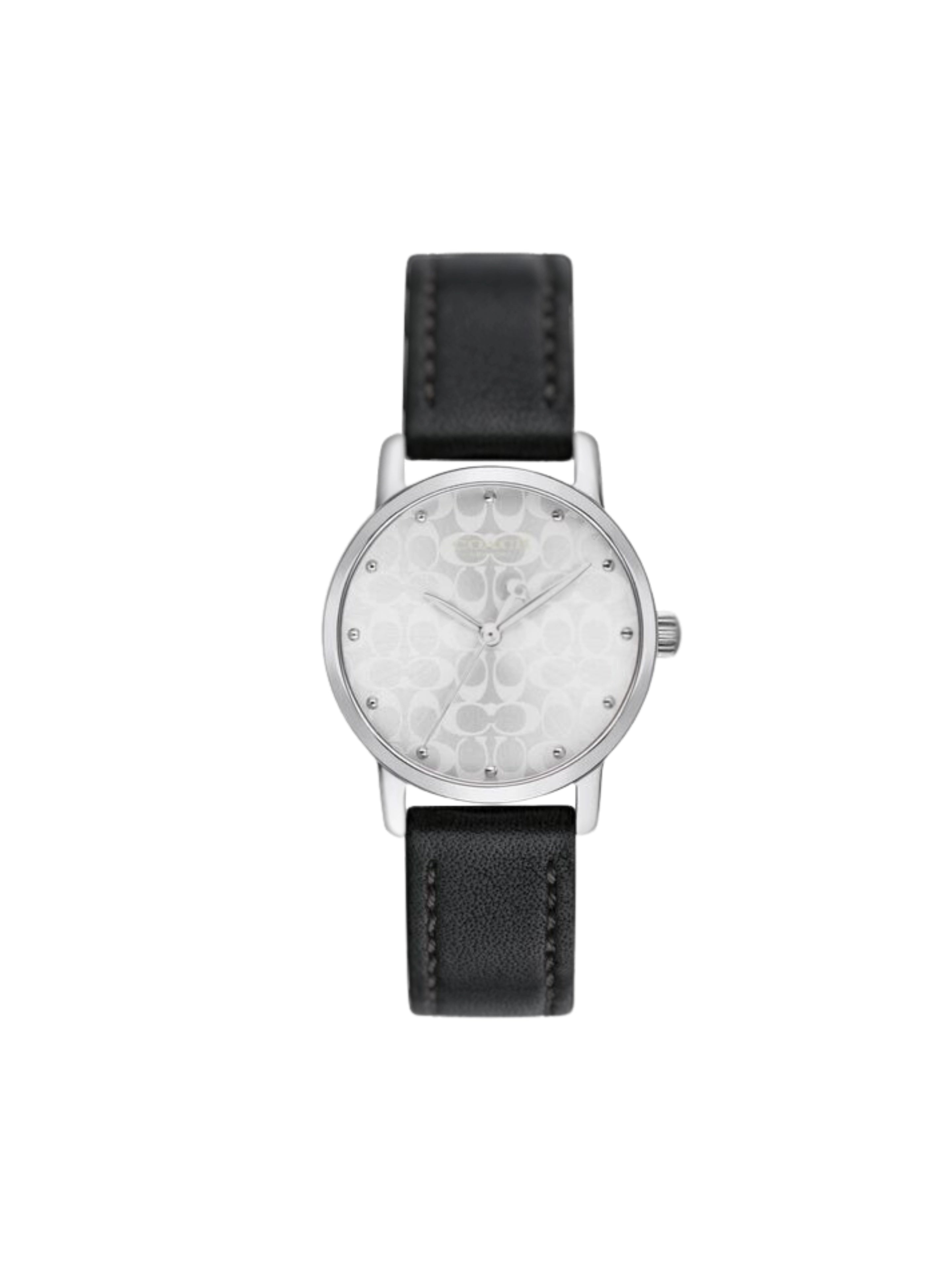 gambar-depan-Coach-Women-Grand-28mm-Case-Black-Leather-Strap-Watch
