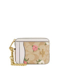 gambar-depan-Coach-Zip-Card-Case-In-Signature-Canvas-With-Flower-Printed-Light-Khaki-Chalk-Multi