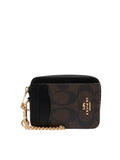 gambar-depan-Coach-Zip-Card-Case-Signature-Canvas-Brown-Black
