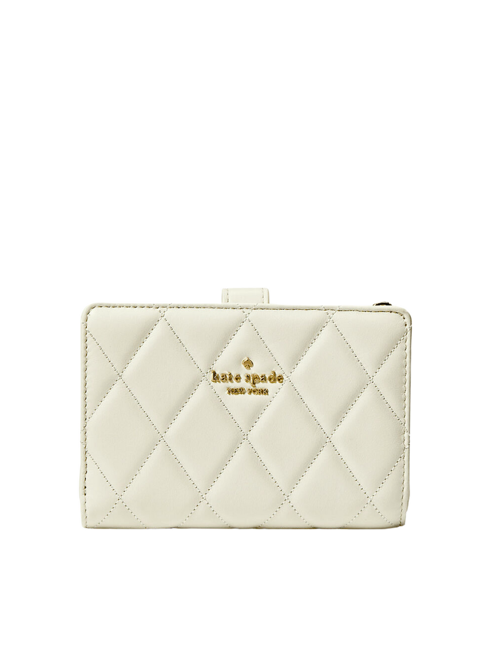 gambar-depan-Kate-Carey-Quilted-Leather-Medium-Compact-Bifold-Wallet-Meringue