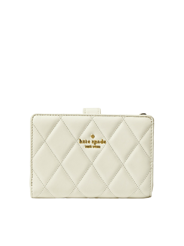gambar-depan-Kate-Carey-Quilted-Leather-Medium-Compact-Bifold-Wallet-Meringue