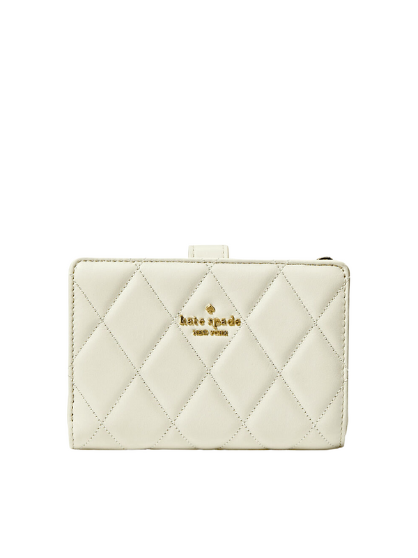 gambar-depan-Kate-Carey-Quilted-Leather-Medium-Compact-Bifold-Wallet-Meringue