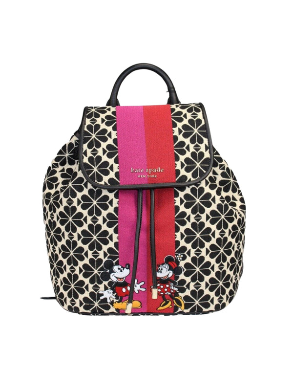 gambar-depan-Kate-Spade-Flower-Jacquard-Sinch-Medium-Flap-Backpack-X-Disney-Cream-Multi