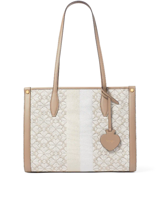 gambar-depan-Kate-Spade-Flower-Jacquard-Stripe-Market-Medium-Tote-Natural-Multi