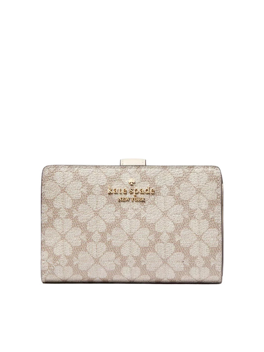 gambar-depan-Kate-Spade-Flower-Medium-Compact-Bifold-Wallet-Dark-Beige
