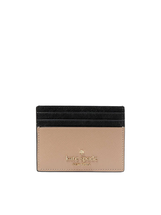 gambar-depan-Kate-Spade-Madison-Saffiano-Leather-Small-Colorblock-Card-Case-Toasted-Hazelnut