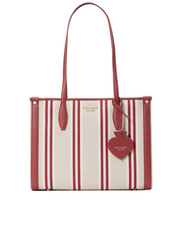 gambar-depan-Kate-Spade-Market-Striped-Canvas-Medium-Tote-Bag-Red-Multi