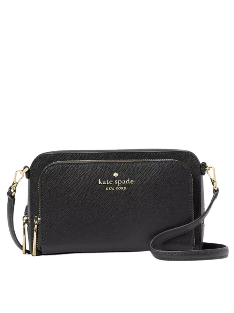 Kate Spade Staci Dual Zip Around Crossbody Black – Balilene