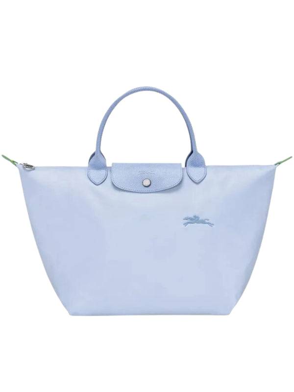gambar-depan-Longchamp-Le-Pliage-Green-Medium-Top-Handle-Bag-Sky-Blue