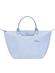 gambar-depan-Longchamp-Le-Pliage-Green-Medium-Top-Handle-Bag-Sky-Blue