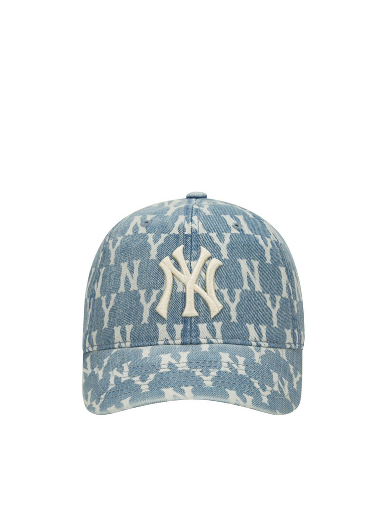 gambar-depan-MLB-Monogram-Denim-Ball-Hat-NY-Blue